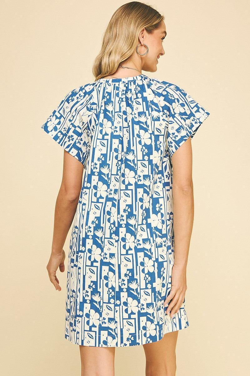 Lillian Mini Dress- Blue-Hand In Pocket