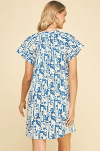 Lillian Mini Dress- Blue-Hand In Pocket