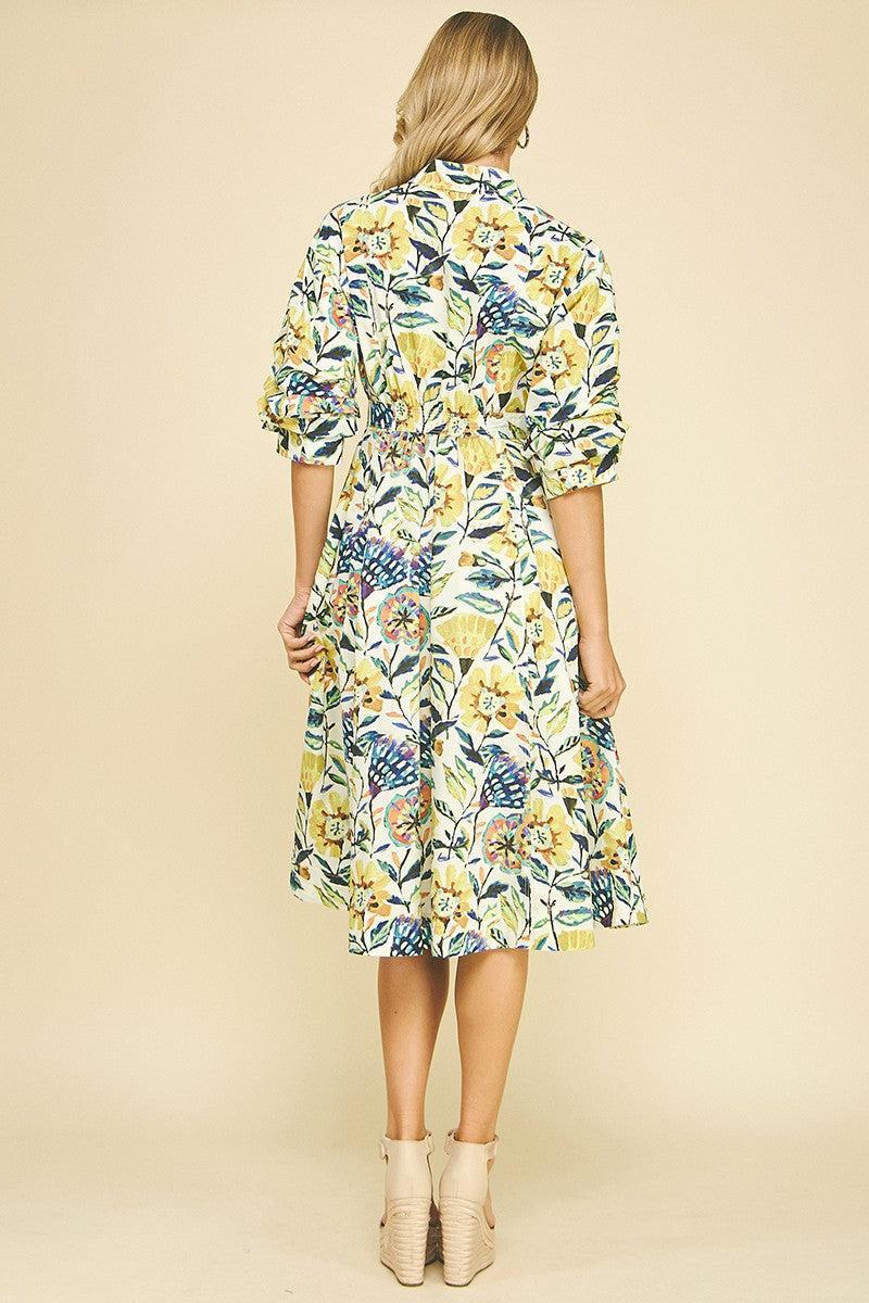Ruby Midi Dress- Cream-Hand In Pocket