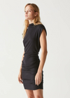 Gia Mock Neck Power Shoulder Dress - Black-Hand In Pocket