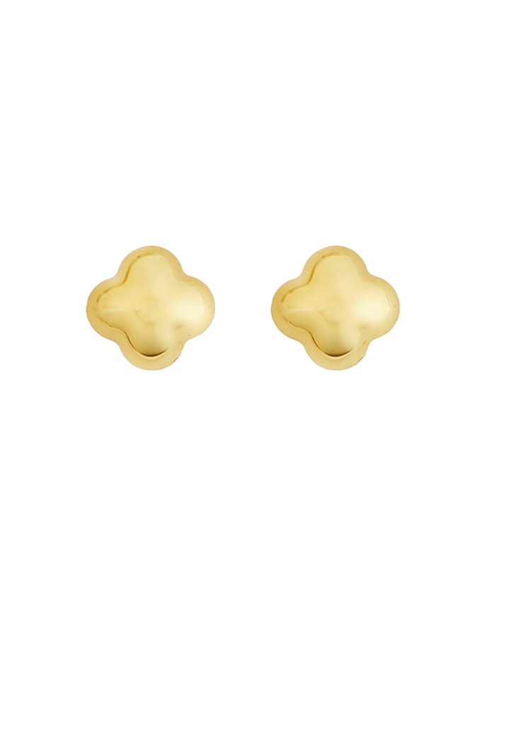 Organic Clover Earrings - Gold-Hand In Pocket