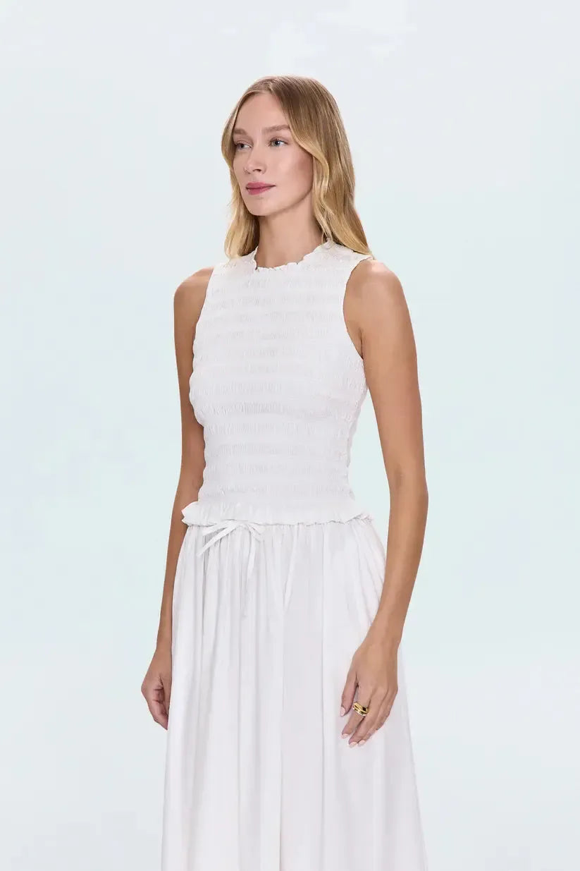 Pistola Phoebe Top- Le Blanc-Hand In Pocket