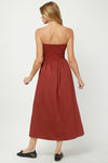 Cotton Tube Maxi Dress - Rust-Hand In Pocket