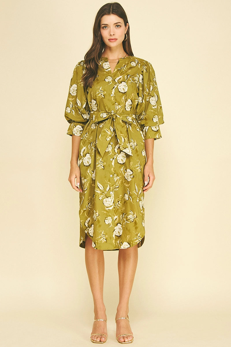 Jane Dress - Golden Olive