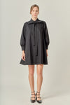 Beav Bow Shirt Dress- Black-Hand In Pocket