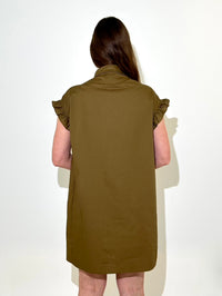 Molly Bracken Gathered Shirt Dress - Khaki-Hand In Pocket