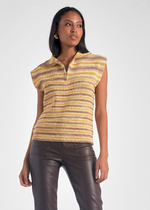 Elan Claire Quarter Zip Sweater Vest - Gold-***FINAL SALE***-Hand In Pocket