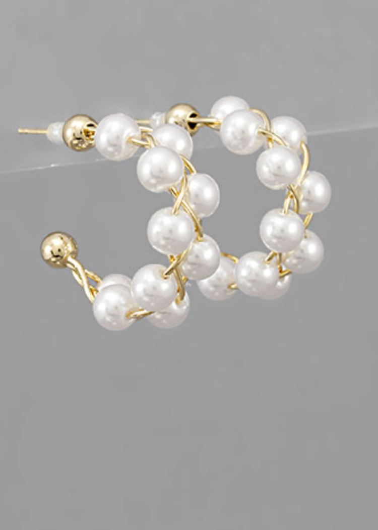Devon Pearl Hoops-Hand In Pocket