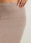 Z Supply Mykonos Midi Skirt- Oatmeal Heather-Hand In Pocket
