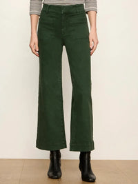 Sanctuary Chelsea Wide Leg Jean - Washed Forest-Hand In Pocket