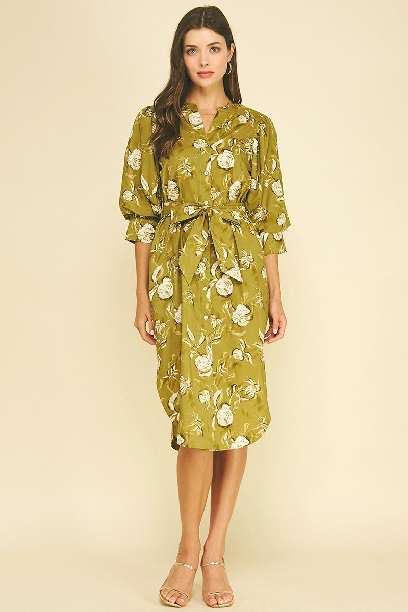 Jane Dress - Golden Olive