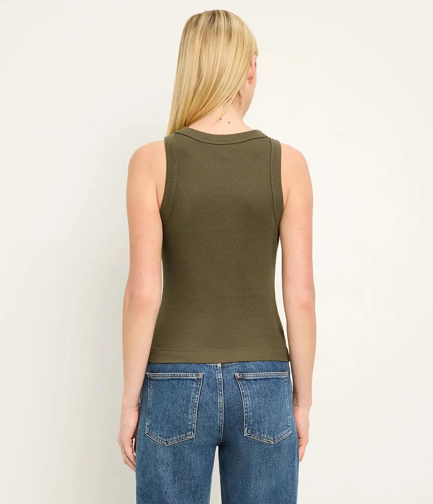 Michael Stars Gina Wide Binding Crop Tank - Caper-Hand In Pocket