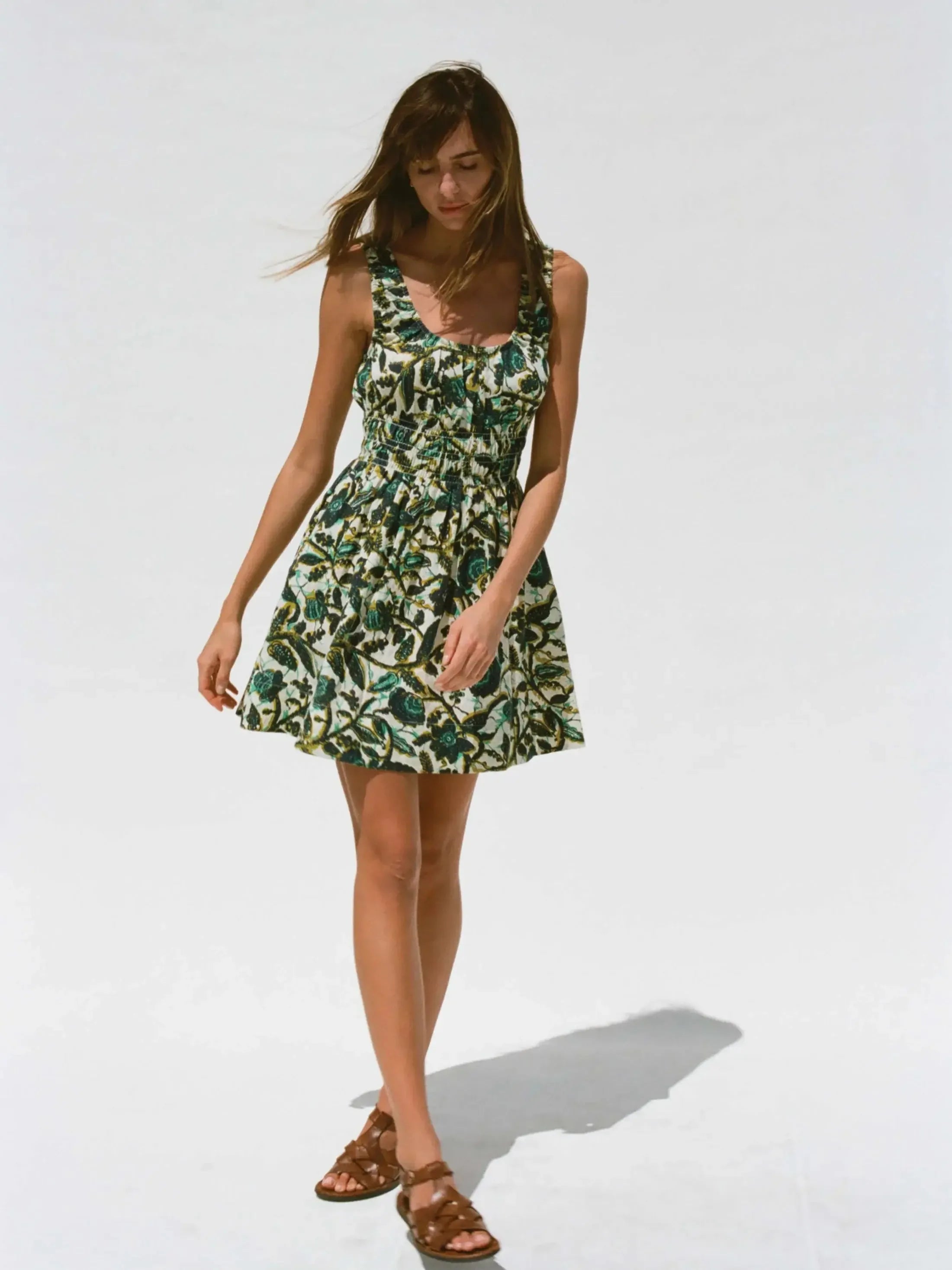 Faherty Montecito Linen Mini Dress - Tropics-Hand In Pocket