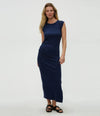 Michael Stars Calliope Extended Sleeve Maxi Dress- Nocturnal-Hand In Pocket