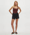 Michael Stars Maribel Square Neck Tank - Espresso-Hand In Pocket