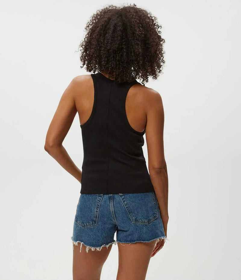 Michael Stars Cher Scoop Neck Tank- Black-Hand In Pocket