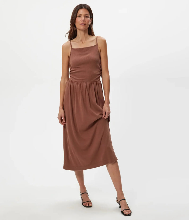 Michael Stars Matilda Midi Dress- Bark-Hand In Pocket