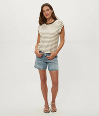 Michael Stars Tanya Tee - Oatmeal-Hand In Pocket