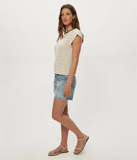 Michael Stars Tanya Tee - Oatmeal-Hand In Pocket