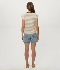Michael Stars Tanya Tee - Oatmeal-Hand In Pocket