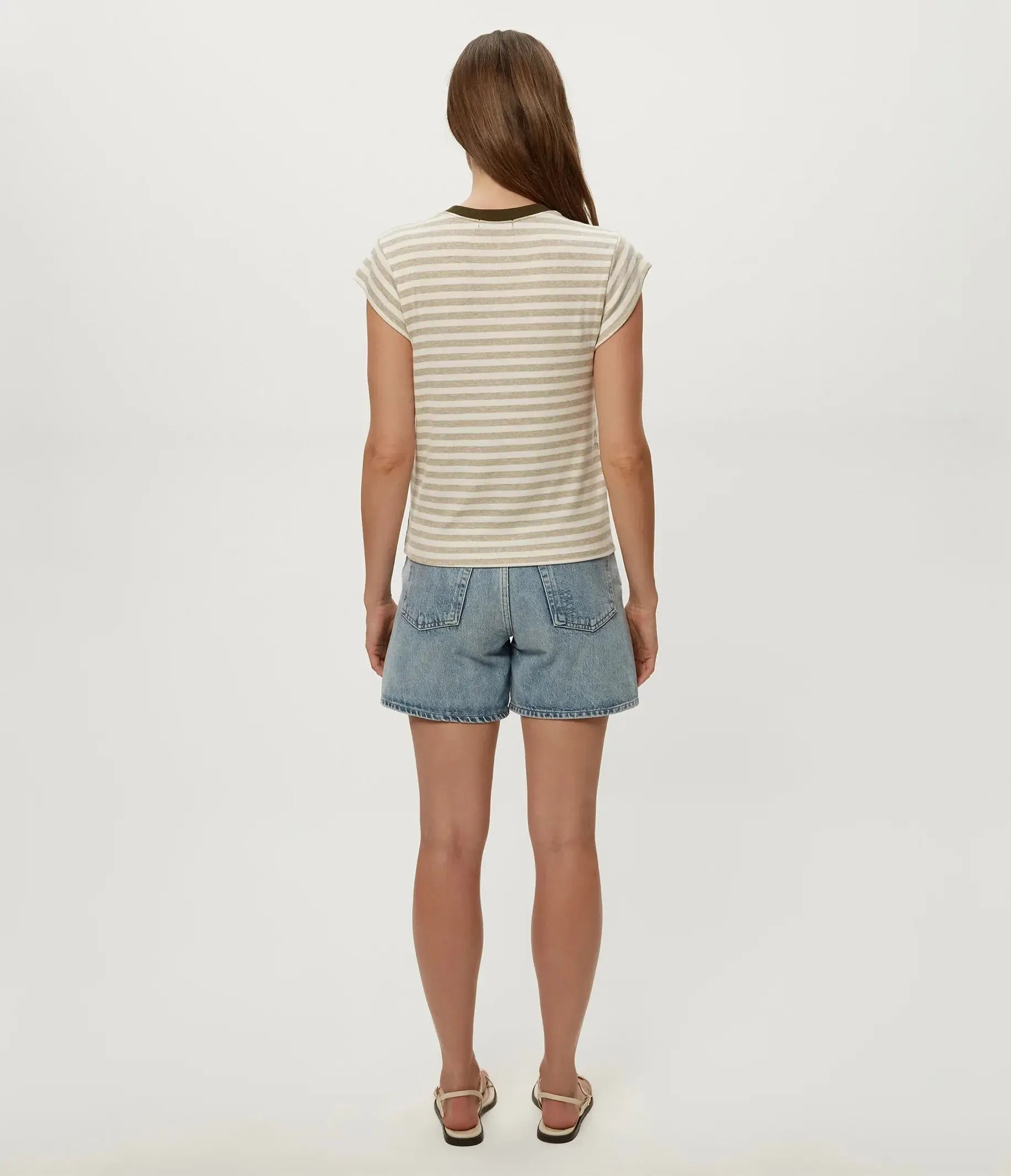 Michael Stars Tanya Tee - Oatmeal-Hand In Pocket