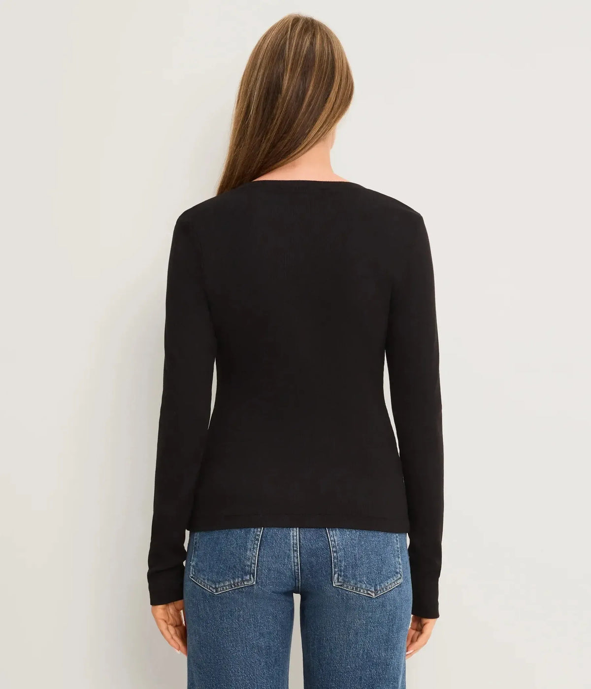 Michael Stars Zaria L/S Henley Top - Black-Hand In Pocket