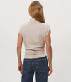 Michael Stars Amara Mock Neck Top- Cement-Hand In Pocket