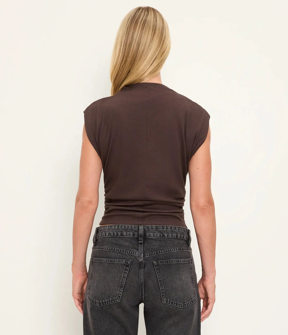 Michael Stars Amara Mock Neck Top - Molasses-Hand In Pocket