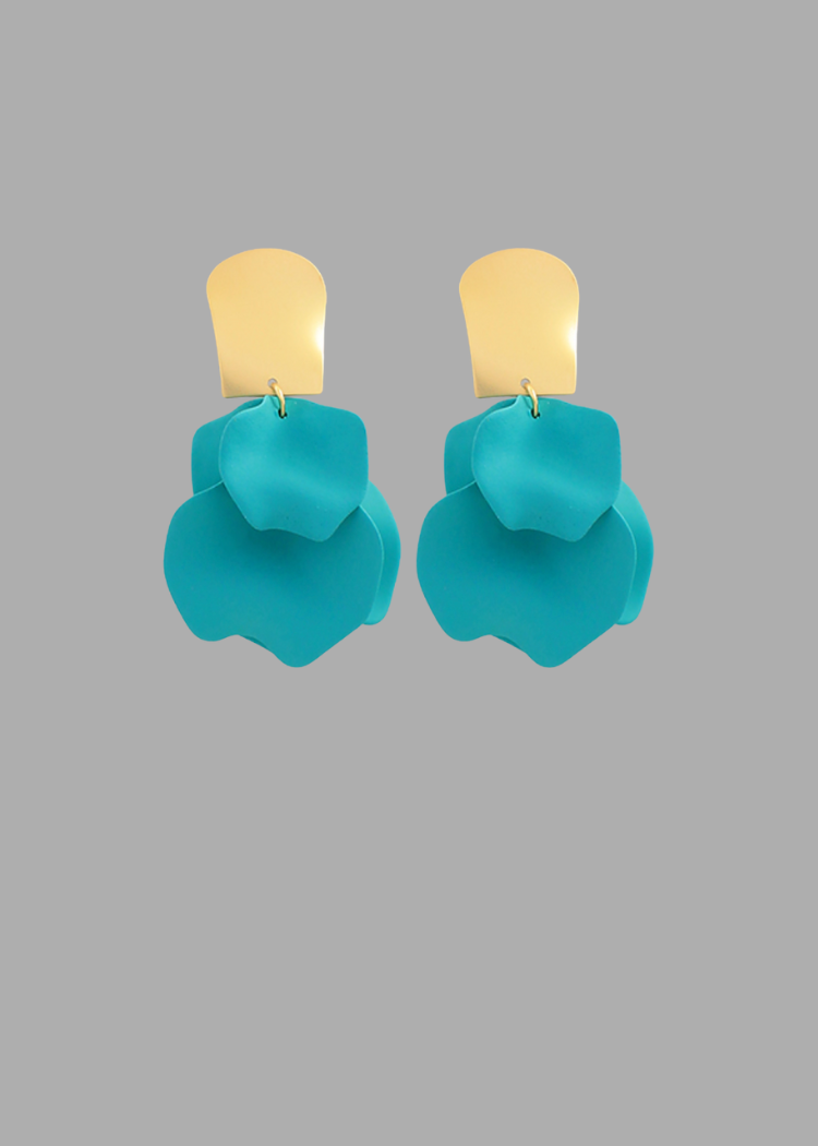 Selena Coated Petal Dangle Earrings-Hand In Pocket