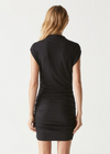 Gia Mock Neck Power Shoulder Dress - Black-Hand In Pocket