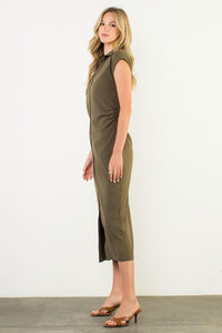 THML Leena Ruched Dress - Vine-Hand In Pocket