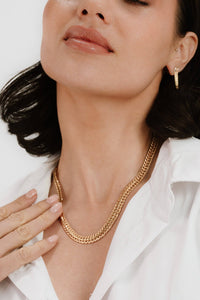 Woven Chain Necklace: 18k Gold Plated / One Size