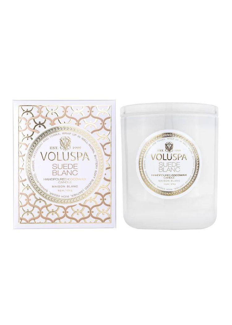 Voluspa 9.5oz Classic Candle- Suede Blanc-Hand In Pocket