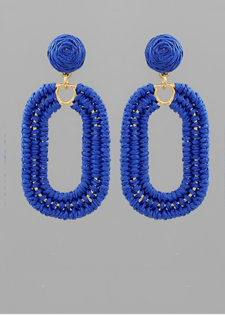 Arafa Wrapped Raffia Earring-Hand In Pocket