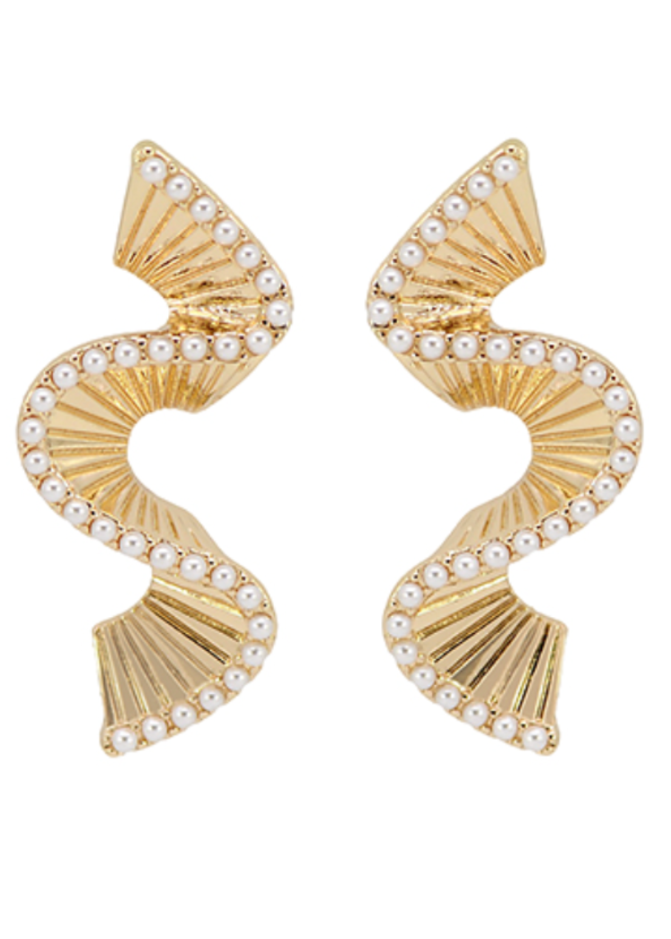 Geo Glass Pearl Earrings-Hand In Pocket