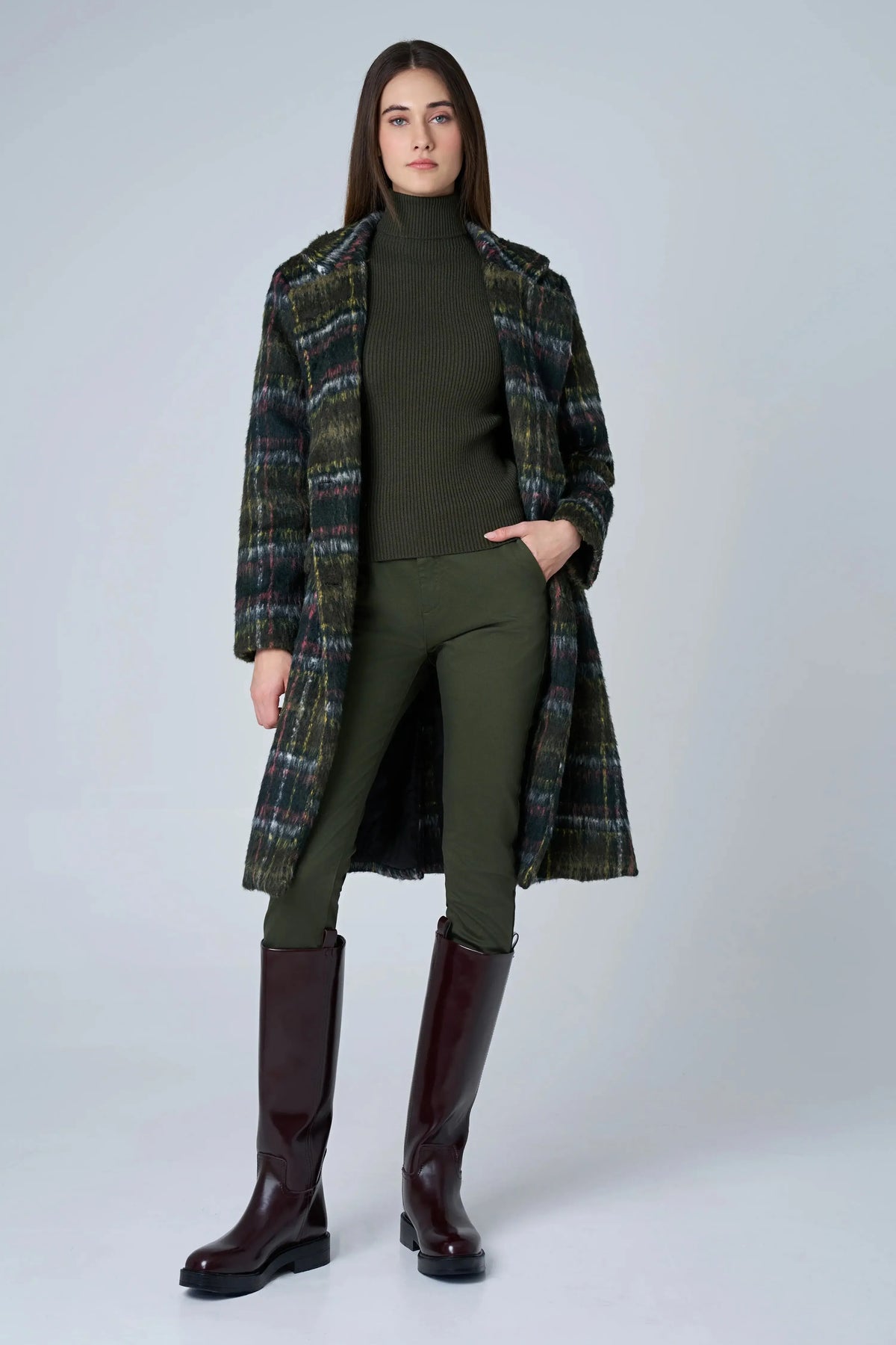Astrid Clara Sweater Vest - Military-Hand In Pocket