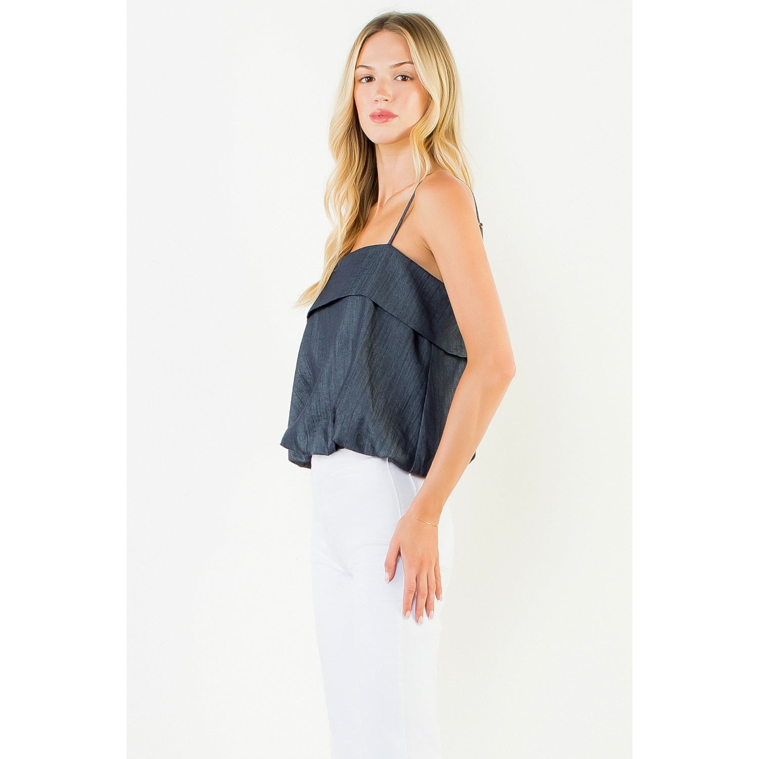 THML Caroline Top - Navy-Hand In Pocket