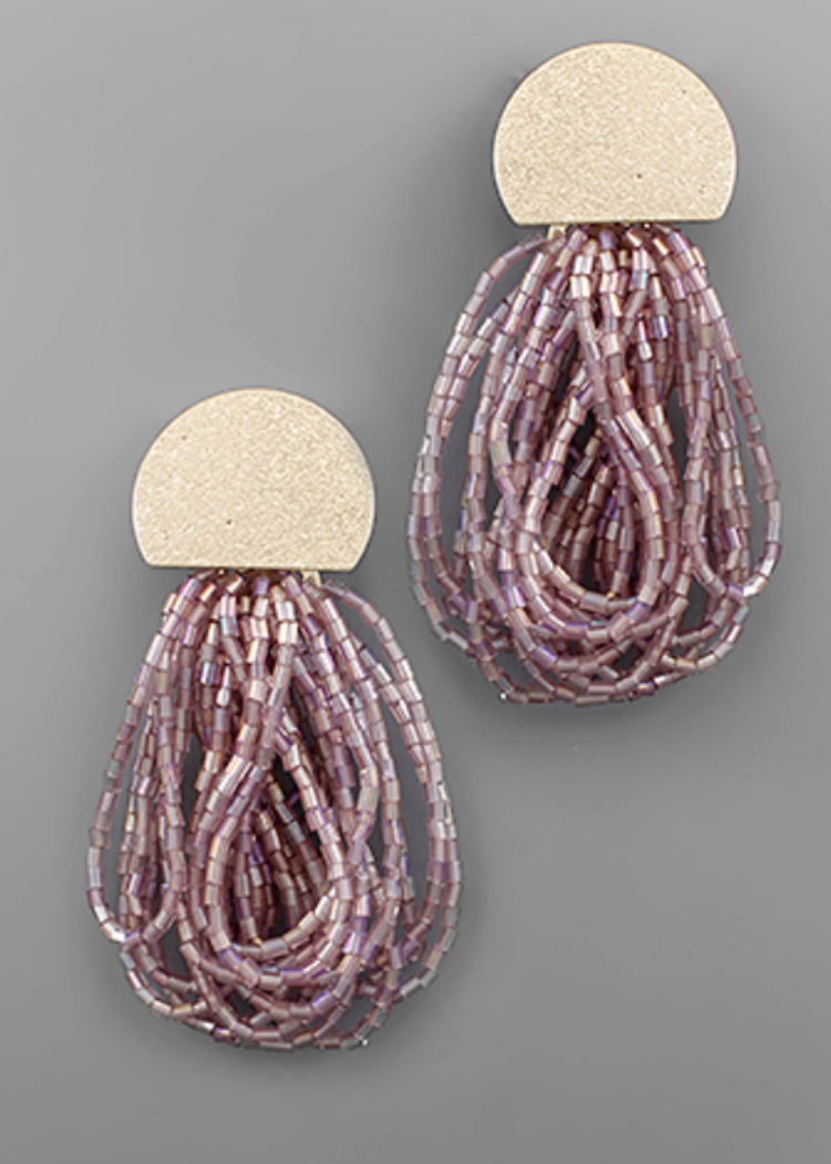 Nadia Bead Earrings-Lavender-Hand In Pocket