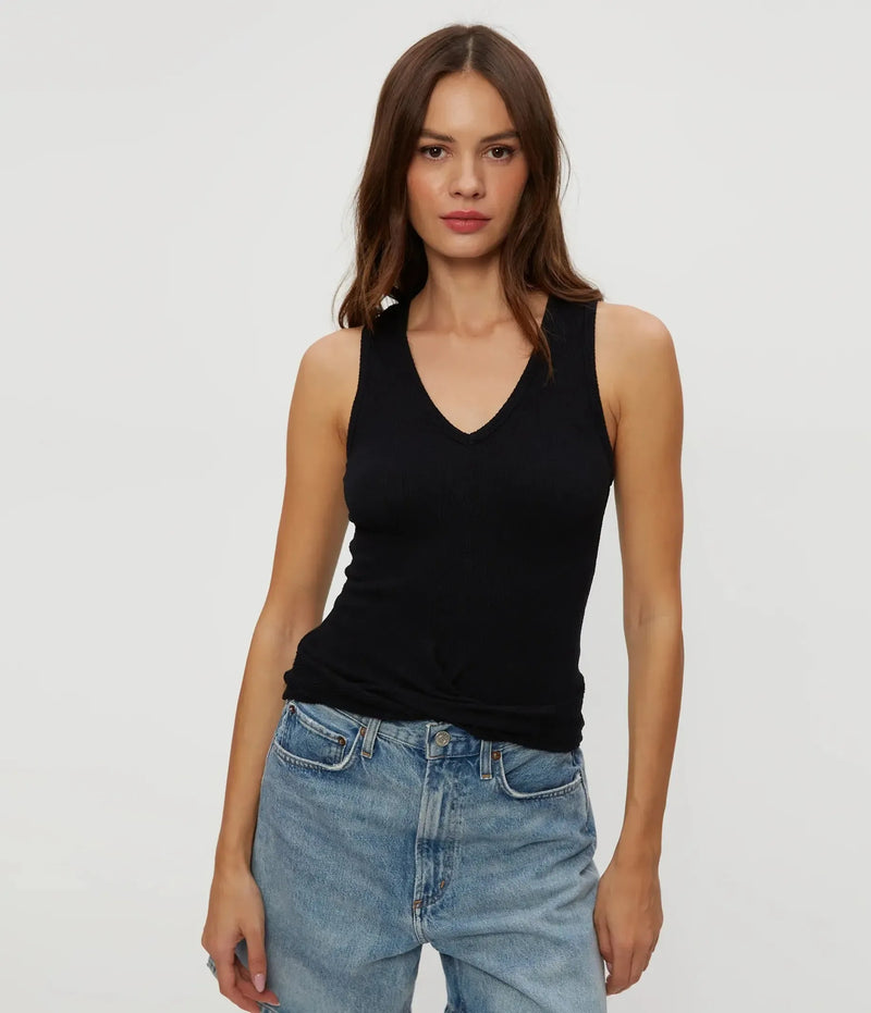 Michael Stars Maggie Crop Tank - Black-Hand In Pocket