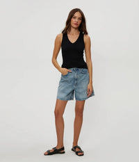 Michael Stars Maggie Crop Tank - Black-Hand In Pocket