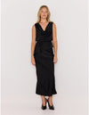 MINKPINK Momento Bias Skirt- Black-Hand In Pocket