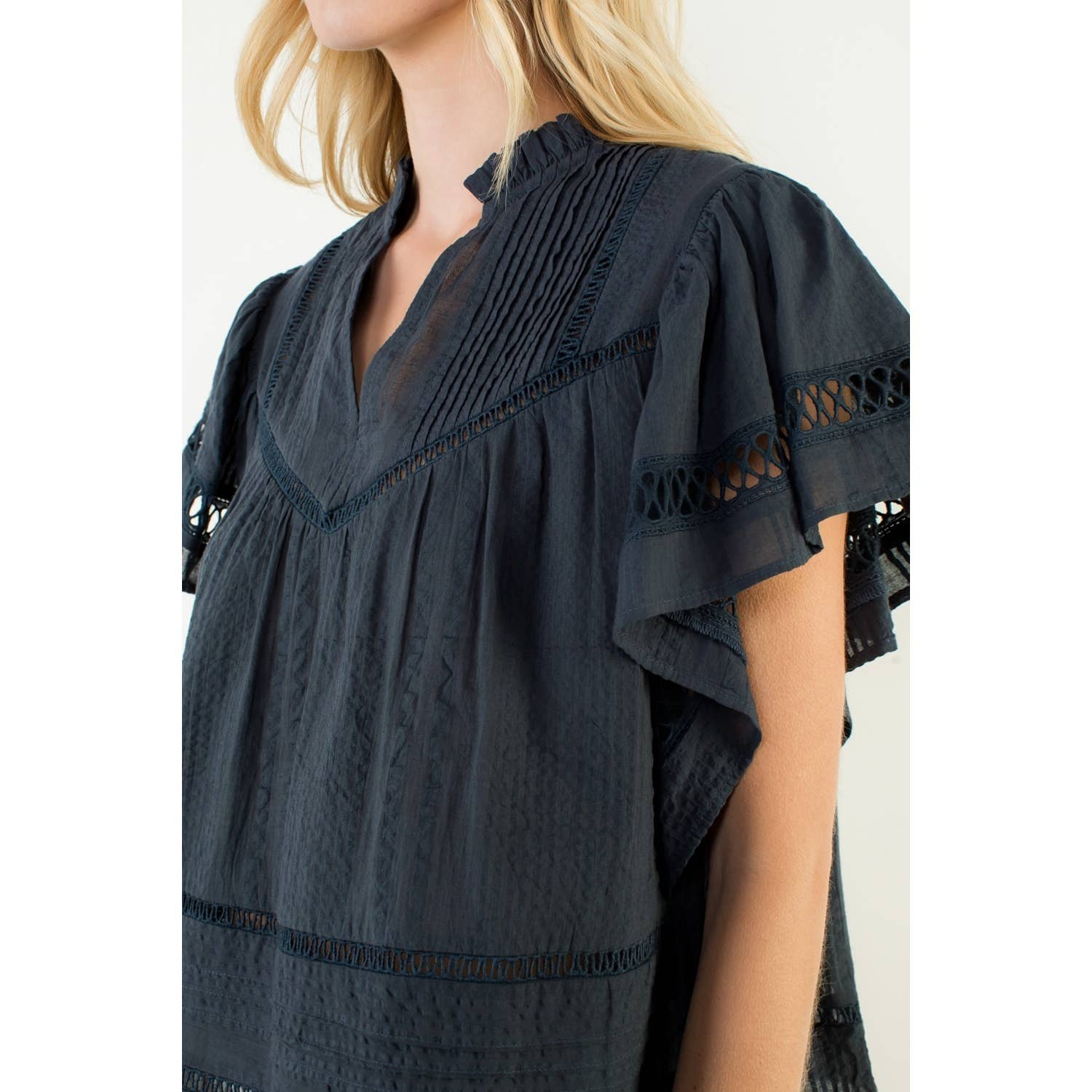 THML Florence Top - Navy-Hand In Pocket