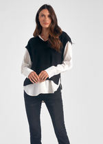 Carrie Sweater - Black and White-Hand In Pocket