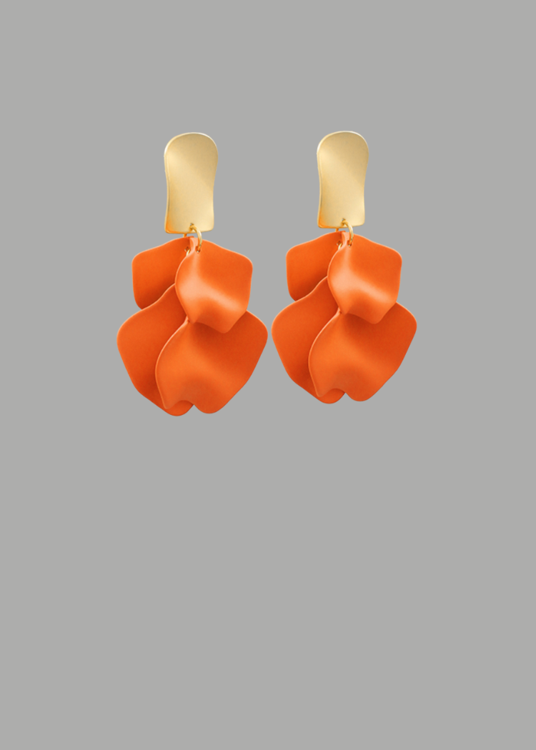 Poppy Petal Earrings-Orange-Hand In Pocket