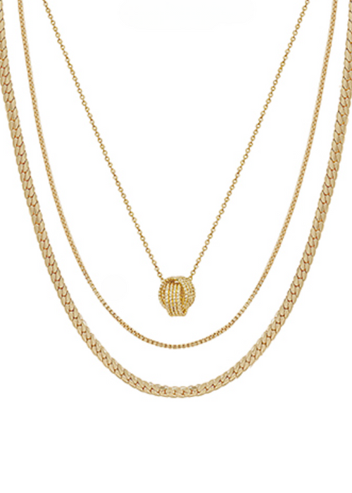 Emilie Triple Layered Necklace-Hand In Pocket