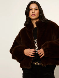 Sanctuary Everest Fur Bomber - Espresso Martini