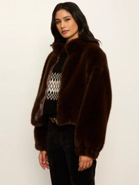 Sanctuary Everest Fur Bomber - Espresso Martini