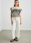 Rails Penelope Top - Oat Navy Crochet Stripe-Hand In Pocket