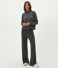 Michael Stars Wynn Mock Neck L/S - Charcoal