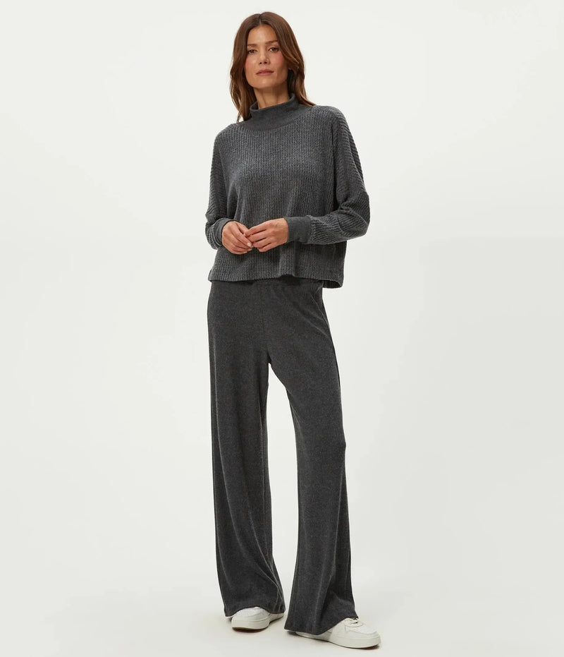 Michael Stars Wynn Mock Neck L/S - Charcoal